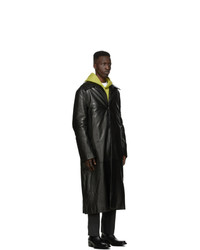 Acne Studios Black Leather Insulated Coat