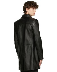 Saint Laurent Black Long Leather Jacket