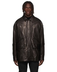 Juun.J Black Safari Leather Jacket