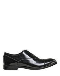 Alexander McQueen Metal Point Brushed Leather Oxford Shoes