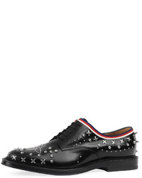 Gucci Beyond Leather Lace Up Shoe With Studs Black