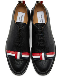 Thom Browne Black And Tricolor Wholecut Bow Oxfords