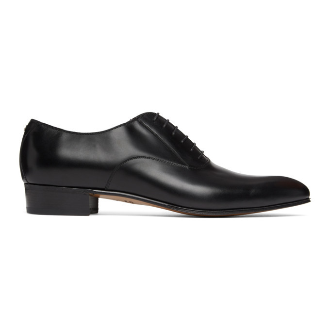 Gucci Black Double G Oxfords, $790 | SSENSE | Lookastic