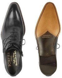Forzieri Black Italian Handcrafted Leather Oxford Dress Shoes