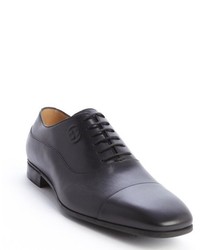 Gucci Black Leather Cap Toe Lace Up Oxfords