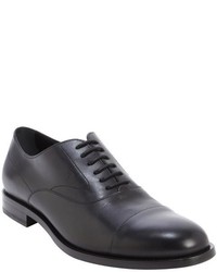 Tod's Black Leather Cap Toe Lace Up Oxfords