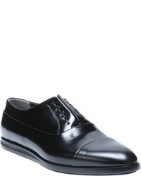 Fendi Black Leather Cap Toe Oxford Shoes