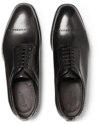 Brioni Black Leather Oxford Shoes