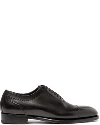 Brioni Black Leather Oxford Shoes