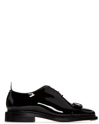 Thom Browne Black Patent Leather Bow Oxfords