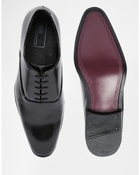 Asos Brand Oxford Shoes In Black Leather