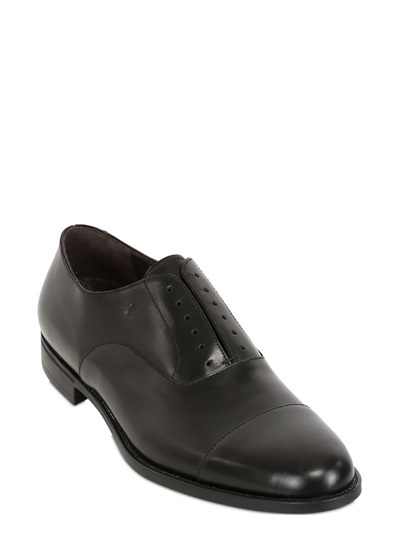 Brushed Leather Laceless Oxford, $420 | LUISAVIAROMA | Lookastic