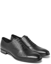 Prada Cap Toe Cross Grain Leather Oxford Shoes