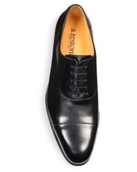 a. testoni Cap Toe Leather Oxfords