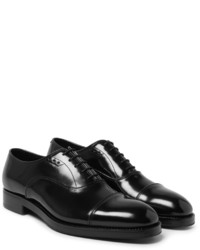 Prada Cap Toe Spazzolato Leather Oxford Shoes