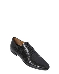 Cesare Paciotti Croc Embossed Leather Oxford Shoes