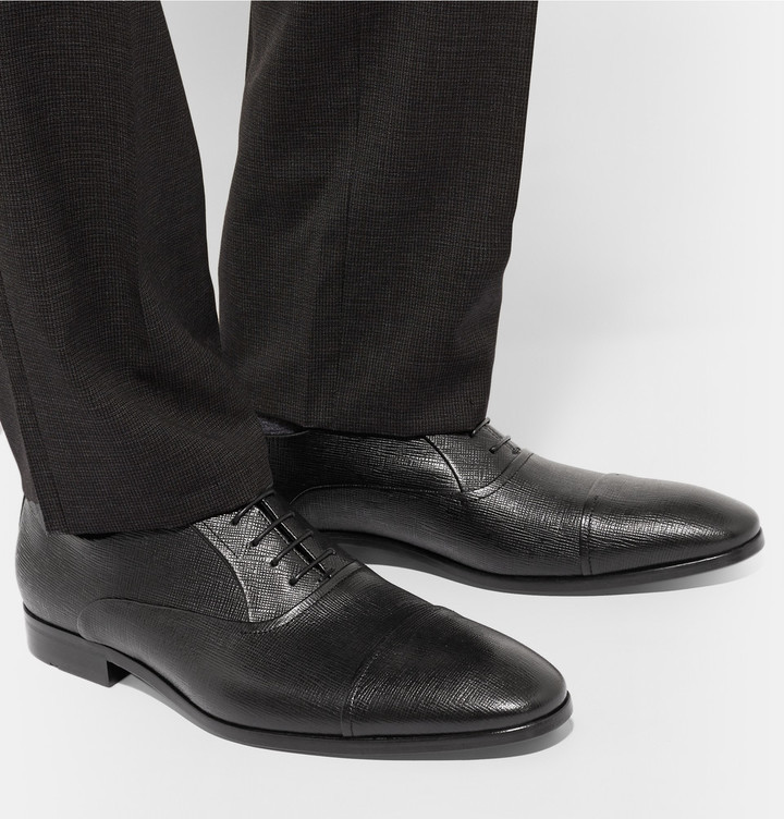 Hugo Boss Eveprim Cross Grain Leather Oxford Shoes, $425 | MR PORTER ...