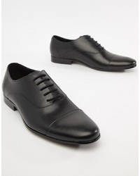 Office Flounder Toe Cap Oxford Shoes In Black Leather