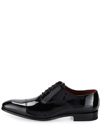 Magnanni For Neiman Marcus Cap Toe Patent Leather Oxford Shoe Black