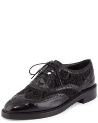 Burberry Gennie Lace Wing Tip Oxford Black