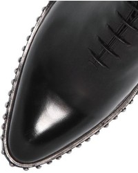 Givenchy Studded Brushed Leather Oxford Shoes