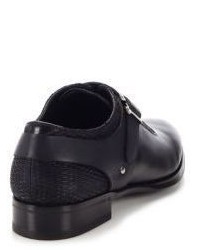Alexander McQueen Harness Lace Up Woven Leather Shoes