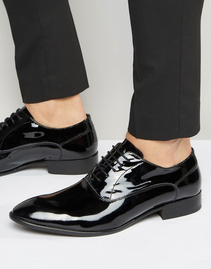 Base London Holmes Leather Hi Shine Oxford Shoes, $103 | Asos | Lookastic
