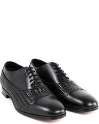 Brioni Intrecuato Leather Woven Oxfords Shoes