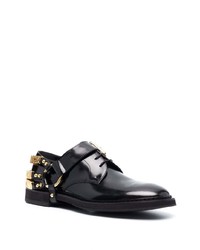 Moschino Logo Plaque Leather Oxford Shoes