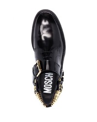 Moschino Logo Plaque Leather Oxford Shoes