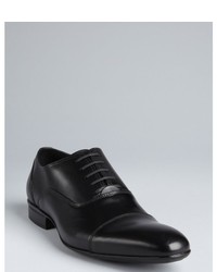Kenneth Cole New York Black Leather Cap Toe Success Rate Oxfords