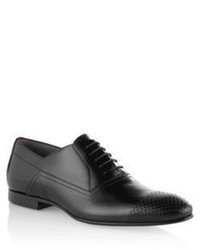 Hugo Boss Newion Leather Oxford Dress Shoes 10 Black