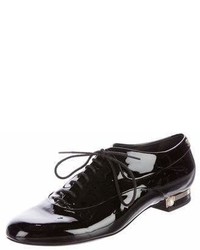 Chanel Patent Leather Cap Toe Oxfords