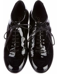 Chanel Patent Leather Cap Toe Oxfords