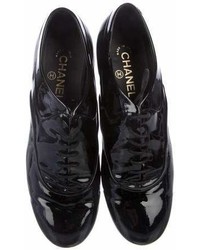 Chanel Patent Leather Round Toe Oxfords