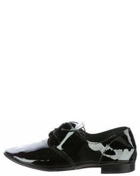 Anniel Patent Leather Round Toe Oxfords