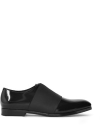Jimmy Choo Peter Elastic Trimmed Polished Leather Oxford Shoes