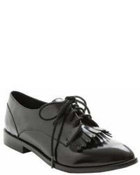 Kensie Peyton Faux Patent Leather Fringed Oxfords