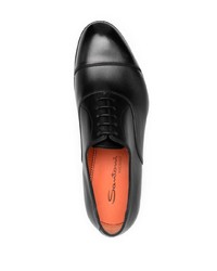 Santoni Polished Leather Oxford Shoes