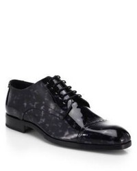 Jimmy Choo Prescott Printed Patent Leather Lace Up Shoes