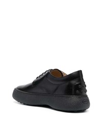 Tod's Round Toe Leather Oxford Shoes