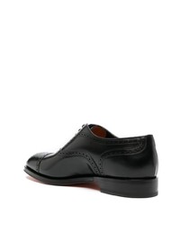 Santoni Round Toe Leather Oxford Shoes