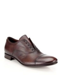 Prada Saffiano Laceless Oxford Shoes