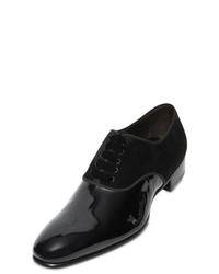 Max Verre Suede Patent Leather Oxford Shoes