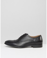 Red Tape Toe Cap Oxford Shoes In Black Leather