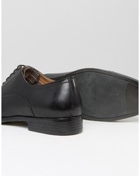 Red Tape Toe Cap Oxford Shoes In Black Leather