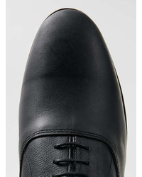 Topman Black Leather Oxford Shoes