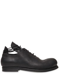 Waxed Leather Oxford Lace Up Shoes