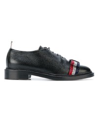 Thom Browne Wholecut With Bejewelled Bow Leather Sole In Pebble Lucido Leather