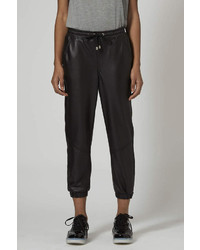 Topshop Petite Leather Look Joggers